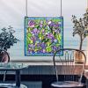 Design Toscano TF26647 Decorative Centerpiece Sculptural Bowl, Blue Orchid(Hand-cut Stained Glass  Purple  Green & Blue)