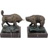 Design Toscano The Bull and Bear of Wall Street Sculptures, 8 Inch, Bronze Verdigris Finish