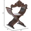 Design Toscano The Savonarola Chair: Set of Two, Cherry(Set of 2)