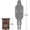 Design Toscano Thomas Aquinas Gothic Tracery Bookcase Side Table, 15 inches Wide, 31 inches Tall, Hardwood, Walnut Finish(Hexagonal)