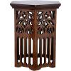 Design Toscano Thomas Aquinas Gothic Tracery Bookcase Side Table, 15 inches Wide, 31 inches Tall, Hardwood, Walnut Finish(Hexagonal)
