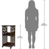 Design Toscano Thomas Aquinas Gothic Tracery Bookcase Side Table, 15 inches Wide, 31 inches Tall, Hardwood, Walnut Finish(Rectangular)