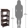 Design Toscano Thomas Aquinas Gothic Tracery Bookstand Library Display Stand, 20 inches wide, 43 inches tall, Hardwood, Walnut Finish