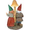 Design Toscano Tower of Three Gnomes and Frog Statue(Mushroom Hunters)