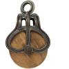 Design Toscano Vintage Cast Iron and Wood Wheel Farm Pulley: Medium(Large)