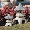 Design toscano ng29870 asian decor pagoda lantern indoor/outdoor statue, 11 inches wide, 11 inches deep, 17 inches high, handcast polyresin, two tone stone finish(Two-tone Stone)