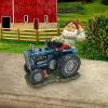 Garden Gnome Statue – Plowing Pete Garden Gnome Tractor – Lawn Gnome