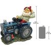 Garden Gnome Statue – Plowing Pete Garden Gnome Tractor – Lawn Gnome