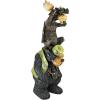 Moose and Black Bear in a Boat Statue(Full Color Finish)