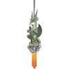 Design Toscano Blitzer the T Rex Dinosaur Christmas Tree Ornament, 5 Inch Long, Cast Stone Resin with Glass Ball, Green Glitter Finish(Circles)