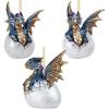 Design Toscano Blitzer the T Rex Dinosaur Christmas Tree Ornament, 5 Inch Long, Cast Stone Resin with Glass Ball, Green Glitter Finish(Hard Boiled)