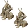 Design Toscano Bunched Bunnies Cast Iron Statue, Bronze(Set of 2)