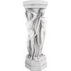 Design Toscano Column of Maenads Women Indoor/Outdoor Sculptural Display Pedestal Plant Stand, 28 inches tall, Cast Stone Resin, Antique Stone Finish