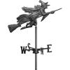 Design Toscano Crescent moon Vampire Bats Metal Weathervane: Roof Mount(Witch Garden Stake)