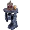 Design Toscano Deaths at Hand Grim Reaper Sculptural Side Table, 20 Inch, Dark Gray Finish