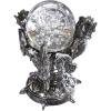 Design Toscano Dragons of Corfu Castle Gothic Decor Statue Globe Figurine, 5 Inch, Polyresin and Glass, Silver Chrome(Old World)