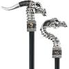 Design Toscano Dragonsthorne Nebula Dragon Gothic Walking Stick Swagger Cane, 38 Inch, Polyresin, Silver and Black(Set of 2)