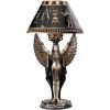 Design Toscano Egyptian Diety Isis Table Lamp Light Fixture Statue, Set of Two, 9 inches wide, 17 inches tall, Black & Gold Finish(Set of 2)