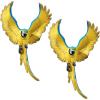 Design Toscano Flapping Macaw Bird Tropical Decor Wall Sculpture, 16 Inch, Polyresin, Full Color(16 Inch  Set of Two)