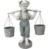 Design Toscano Flowers for Felicity Little Girl Garden Statue with Basket Planters, Medium, 25 Inches Tall, Cast Stone Resin, Two Tone Stone Finish