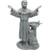 Design Toscano Francis of Assisi Blessing Religious Garden Decor Statue with Bird Bath Feeder, 19 inches Tall, Cast Stone Resin, Gray Stone Finish(Greystone)