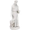Design Toscano Francis of Assisi Blessing Religious Garden Decor Statue with Bird Bath Feeder, 19 inches Tall, Cast Stone Resin, Gray Stone Finish(White)
