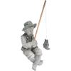 Design Toscano Frederic the Little Fisherman of Avignon Boy Fishing Garden Statue, 15 Inch Tall, Cast Stone Resin, Two Tone Stone Finish(Frederic the Little Fisherman)