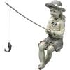 Design Toscano Frederic the Little Fisherman of Avignon Boy Fishing Garden Statue, 15 Inch Tall, Cast Stone Resin, Two Tone Stone Finish(Small Nellies Big Catch)