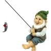 Design Toscano Frederic the Little Fisherman of Avignon Boy Fishing Garden Statue, 15 Inch Tall, Cast Stone Resin, Two Tone Stone Finish(Ziggy the Fishing Gnome)