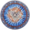 Design Toscano GM1013 Tiffany’s Holy Dove of Peace Art Glass Round Suncatcher Window Panel, 6 inches wide, 6 inches tall, Stained Glass, Blue Enamel