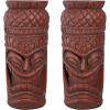 Design Toscano Grand Tiki Face Kanaloa Teeth Indoor/Outdoor Side Table Statue, Patio, Bar, Den, 20 inch tall, Cast Stone Resin, Woodtone Finish(Woodtone)
