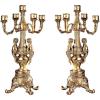 Design Toscano Grande Chateau Beaumont Candelabra Candle Holders, Set of Two, 20 Inch Tall, Cast Stone Resin, Metallic Gold Finish