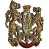 Design Toscano Heraldic Royal Lions Coat of Arms Wall Sculpture, 30 Inch, Full Color