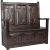 Design Toscano Historic Monk’s Storage Wood Entryway Bench