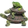 Design Toscano In Good Company Frog and Turtles Garden Animal Statue, 11 Inch Long, 8 Inch Tall, Cast Stone Resin, Full Color Finish