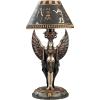 Design Toscano Isis Diety Egyptian Decor Accent Sculptural Desk Table Lamp, 9 inches wide, 17 inches tall, Cast Stone Resin, Black & Gold Finish