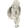 Design Toscano JE101261 Angel of Meditation Shelf Sitting Statue, 13 Inch, Polyresin, Antique Stone(Meditation)