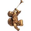 Design Toscano JE930801 Trumpeting Angels of Peter’s Square Holiday Statue Ornaments, Set of Two, Boy & Girl, 7 inches Wide, 13 inches Tall, Handcast Polyresin, Antique Gold Finish(Boy)