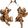 Design Toscano JE930801 Trumpeting Angels of Peter’s Square Holiday Statue Ornaments, Set of Two, Boy & Girl, 7 inches Wide, 13 inches Tall, Handcast Polyresin, Antique Gold Finish(Boy & Girl)