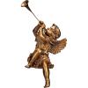 Design Toscano JE930801 Trumpeting Angels of Peter’s Square Holiday Statue Ornaments, Set of Two, Boy & Girl, 7 inches Wide, 13 inches Tall, Handcast Polyresin, Antique Gold Finish(Girl)