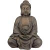 Design Toscano Jolly Hotei Laughing Man Asian Decor Indoor/Outdoor Garden Statue, 26 inches tall, Cast Stone Resin, Two Tone Stone Finish(Meditating Buddha)