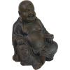 Design Toscano Jolly Hotei Laughing Man Asian Decor Indoor/Outdoor Garden Statue, 26 inches tall, Cast Stone Resin, Two Tone Stone Finish(Medium Laughing Buddha Happy Hotei)
