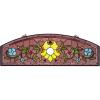 Design Toscano Lady Astor Demi-Lune Stained Glass Window Hanging Panel, 32 Inch, Amethyst Moon, 0.50″ x 33.50″(Ambrosia Wine)