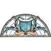 Design Toscano Lady Astor Demi-Lune Stained Glass Window Hanging Panel, 32 Inch, Amethyst Moon, 0.50″ x 33.50″(Heraldic Blue)