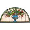 Design Toscano Lady Astor Demi-Lune Stained Glass Window Hanging Panel, 32 Inch, Amethyst Moon, 0.50″ x 33.50″(Rainbow Blooms)