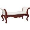 Design Toscano Maison Mehieu Upholstered Bench Seat, 5 Foot, Cherry