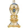 Design Toscano QF93069 Empress Valentina and Empress Galina Romanov Style Collectible Enameled Eggs, 9 Inch, Set of Two, Pewter, Blue and White(Galina)