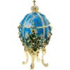 Design Toscano QF93069 Empress Valentina and Empress Galina Romanov Style Collectible Enameled Eggs, 9 Inch, Set of Two, Pewter, Blue and White(Valentina)