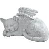 Design Toscano QL6080 Cat Angel Pet Memorial Grave Marker Tribute Statue, 10 Inches Wide, 5 Inches Deep, 5 Inches High, Antique Stone Finish(Cat Angel)