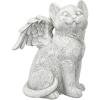 Design Toscano QL6080 Cat Angel Pet Memorial Grave Marker Tribute Statue, 10 Inches Wide, 5 Inches Deep, 5 Inches High, Antique Stone Finish(Large Loving Friend)